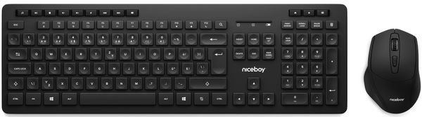 Niceboy MK10 Combo (office-MK10-combo) nízkoprofilová klasická klávesnice bezdrátová optická myš 1600 DPI