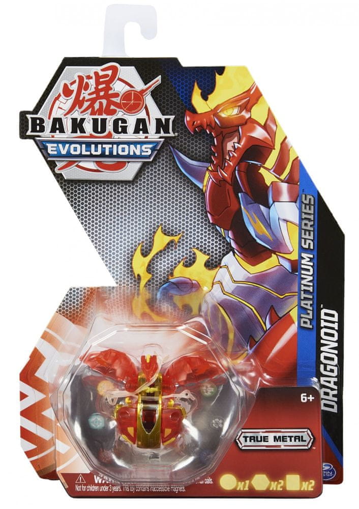 Spin Master Bakugan True Metal figurky červený drak S4