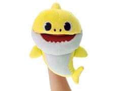Mikro Trading Baby Shark plyšový maňásek 23 cm žlutý na baterie s volitelnou rychlostí hlasu