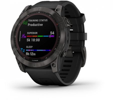 Chytré hodinky Garmin fénix 7, optické sledování tepu, srdeční činnost, variabilita pulzu, okysličení krve, aerobní vytrvalost, VO2 Max, běžecké cyklistické metriky