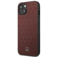 MERCEDES MEHCP13SPSQRE hard silikonové pouzdro iPhone 13 Mini 5.4" red Leather Stars Pattern