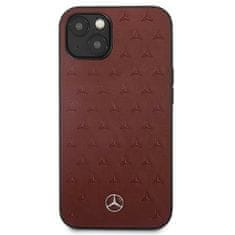 MERCEDES MEHCP13MPSQRE hard silikonové pouzdro iPhone 13 6.1" red Leather Stars Pattern