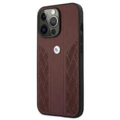 Bmw BMHCP13LRSPPR hard silikonové pouzdro iPhone 13 / 13 Pro 6.1" red Leather Curve Perforate