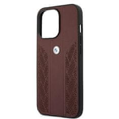 Bmw BMHCP13XRSPPR hard silikonové pouzdro iPhone 13 Pro MAX 6.7" red Leather Curve Perforate