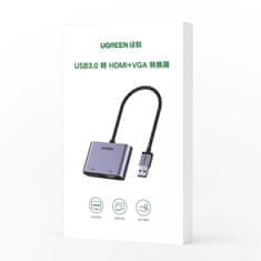 CM449 adaptér USB - HDMI 1.3 / VGA 1.2, šedý