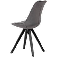 Bruxxi Jídelní židle Ruby (SET 2 ks), samet, šedá / černá