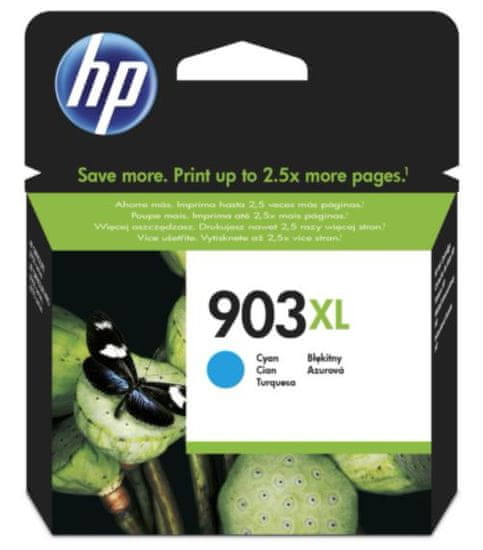 HP 903XL azurová - originální náplň (T6M03AE)