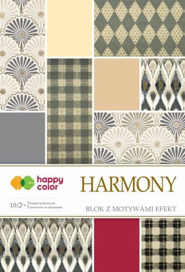 CBPAP Efektní blok HARMONY, 20x29cm, 170-220gsm, 10 listů, 5 motivů, Happy Color