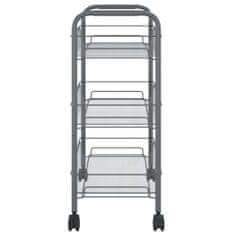 shumee Kuchyňský vozík se 3 patry šedý 46 x 26 x 64 cm železo