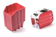 Prosperplast Set úložných boxů 12ks BINEER LONG SET 190x77x120 červený