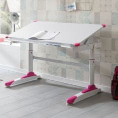 Bruxxi Pracovní stůl Alia, 119 cm, bílá / růžová