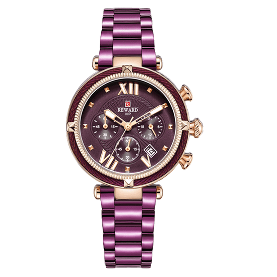 REWARD Exkluzivní dámské hodinky fialového odstínu 63084-2 s bonusovým dárkem zdarma