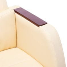Greatstore Masážní kancelářská židle krémová umělá kůže