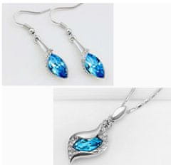 Lovrin Sada šperků ve tvaru modré slzy se zirkony