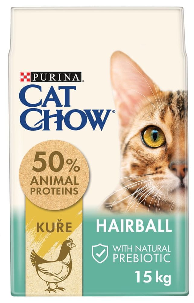 Purina Cat Chow Adult HAIRBALL kuře 15 kg