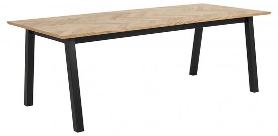 Design Scandinavia Jídelní stůl Brighton, 220 cm, dub / černá