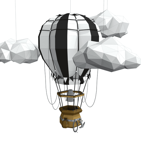 Cut'n'Glue Horkovzdušný balon v oblacích – 3D papírový model