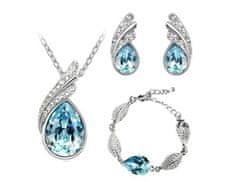 Lovrin Sada šperků ve tvaru křídel se safíry a zirkony náhrdelník náramek náušnice - dárek