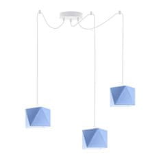 LYSNE.PL Klasické závěsné svítidlo KANO D3 3xE27, bílý rám, modrá
