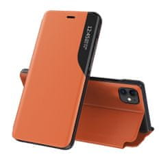MG Eco Leather View knížkové pouzdro na iPhone 13 Pro Max, oranžové