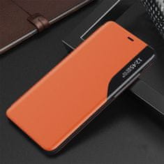 MG Eco Leather View knížkové pouzdro na iPhone 13 Pro Max, oranžové