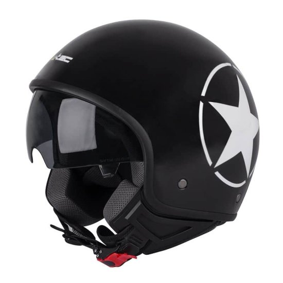 W-TEC Helma na skútr FS-710S Revolt Black Barva Černá s hvězdou, Velikost XS (53-54)