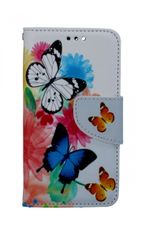 TopQ Pouzdro iPhone 13 mini knížkové Barevné s motýlky 66375
