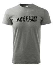 Fenomeno Pánské tričko Evoluce(Kamioňák) - šedé Velikost: XL