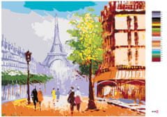ZUTY Malování podle čísel - EIFFELOVA VĚŽ V PAŘÍŽI POHLED NA ULICI 40x50 cm vypnuté plátno na rám