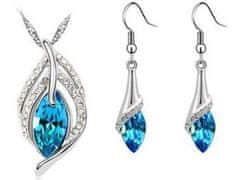 Lovrin Sada šperků s modrými krystaly ve tvaru slzy