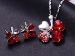 Lovrin Sada šperků s rubínovými čtyřlístky