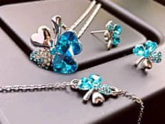 Lovrin Sada šperků s modrými čtyřlístky se zirkony