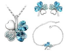 Lovrin Sada šperků s modrými čtyřlístky se zirkony