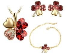 Lovrin Dárková sada šperků s rubínovými čtyřlístky