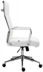 BHM Germany Kancelářská židle Kolumbus, pravá kůže, bílá