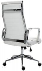 BHM Germany Kancelářská židle Kolumbus, pravá kůže, bílá