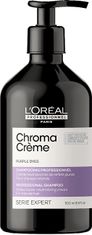 Loreal Professionnel Profesionální fialový šampon neutralizující žluté tóny Serie Expert Chroma Crème (Purple Dyes Shampo (Objem 500 ml)