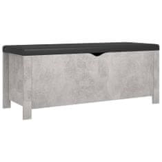 Petromila Úložný box s poduškou betonově šedý 105x40x45 cm dřevotříska
