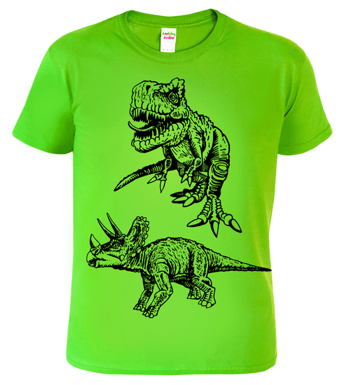 Hobbytriko Dětské tričko s dinosaurem - Dva dinosauři Barva: Apple Green (92), Velikost: 4 roky / 110 cm