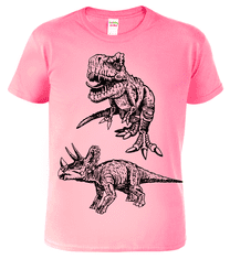 Hobbytriko Dětské tričko s dinosaurem - Dva dinosauři Barva: Apple Green (92), Velikost: 8 let / 134 cm