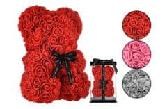 CoolCeny Rose Bear - Medvídek s růží 25 cm, v dárkovém balení - Šedá