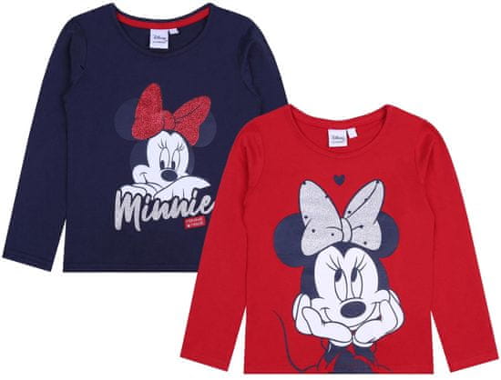 Disney 2x dívčí halenka s dlouhým rukávem Minnie Mouse