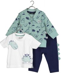 Blue Seven chlapecký set trička, mikiny a tepláků Dino Jungle 422163 X zelená 56