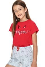 TARO Dívčí pyžamo 2711 Sonia red + Ponožky Gatta Calzino Strech, červená, 104