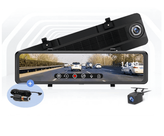 Junsun Smart Přední kamera + zadní kamera, Android system, GPS navigace, Android zrcátko, chytré zrcátko s kamerou, Smart Kamera Android WIFI