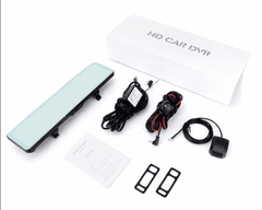 Junsun Zpětné zrcátko s přední i zadní kamerou, automatické nahrávání, přední kamera, Dash Cam