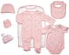 dívčí kojenecký dárkový set 7 kusů - medvídci X0734 růžová 62