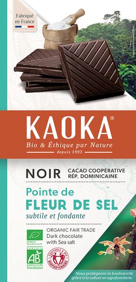 KAOKA Bio hořká čokoláda Fleur de sel 100 g