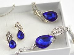 Lovrin Sada šperků ve tvaru safírové kapky s křídly se zirkony