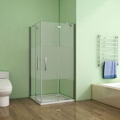 H K Čtvercový sprchový kout MELODY LINE R909, 90x90 cm jednokřídlými dveřmi včetně sprchové vaničky z litého mramoru